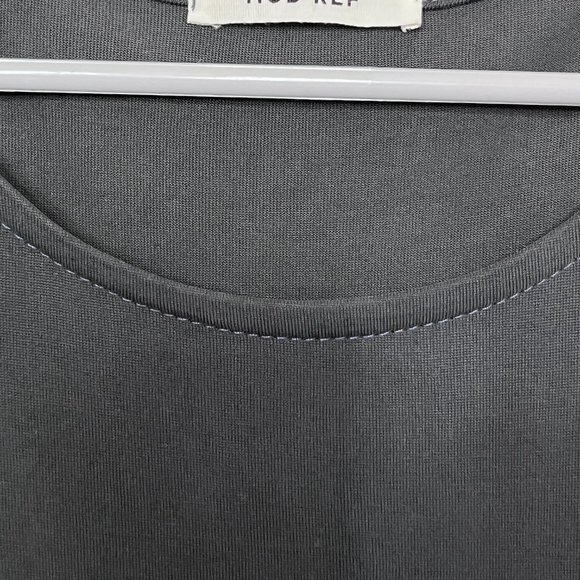 Mod Ref Womens Black Sleeveless Round Neck Asymmetrical Hem Draped Dress Size M - Picture 6 of 10